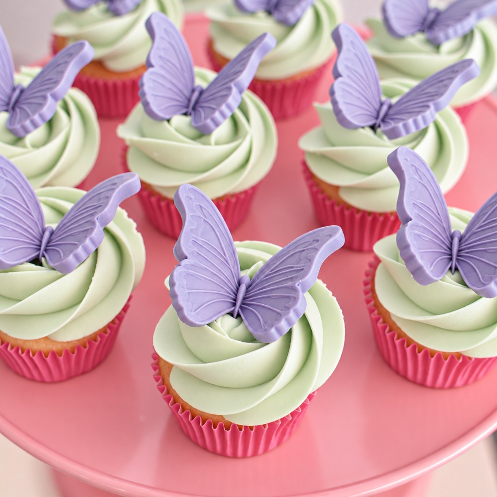 Pequeña porción de bizcocho con crema buttercream